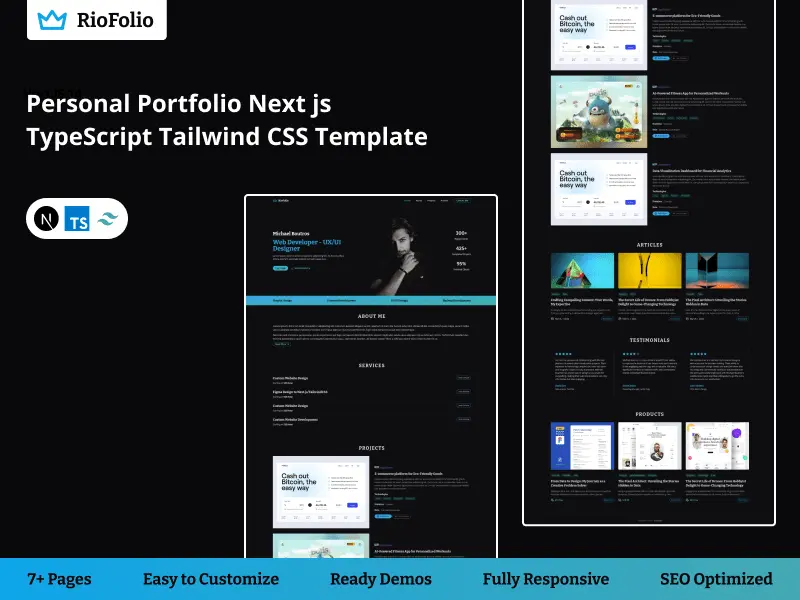 RioFolio | Personal Portfolio Next js TypeScript Tailwind CSS Template